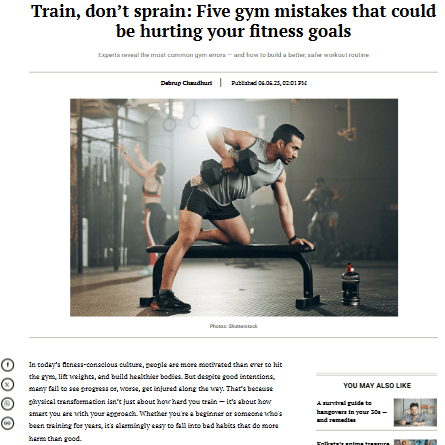 Train, don’t sprain: Five gym mistakes that could be hurting your fitness goals