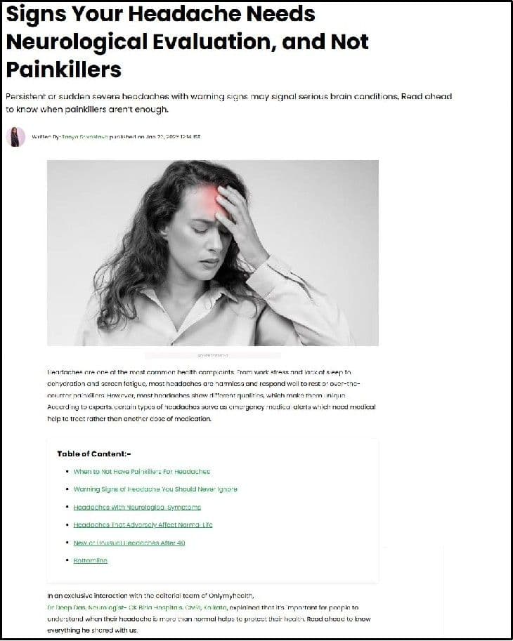 Signs Your Headache Needs Neurological Evaluation, and Not Painkillers