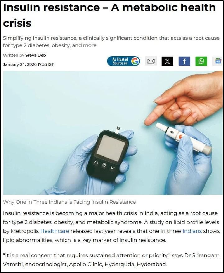 Insulin resistance – A metabolic health crisis