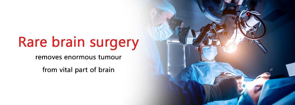 Rare brain surgery- removes enormous tumour from vital part of brain